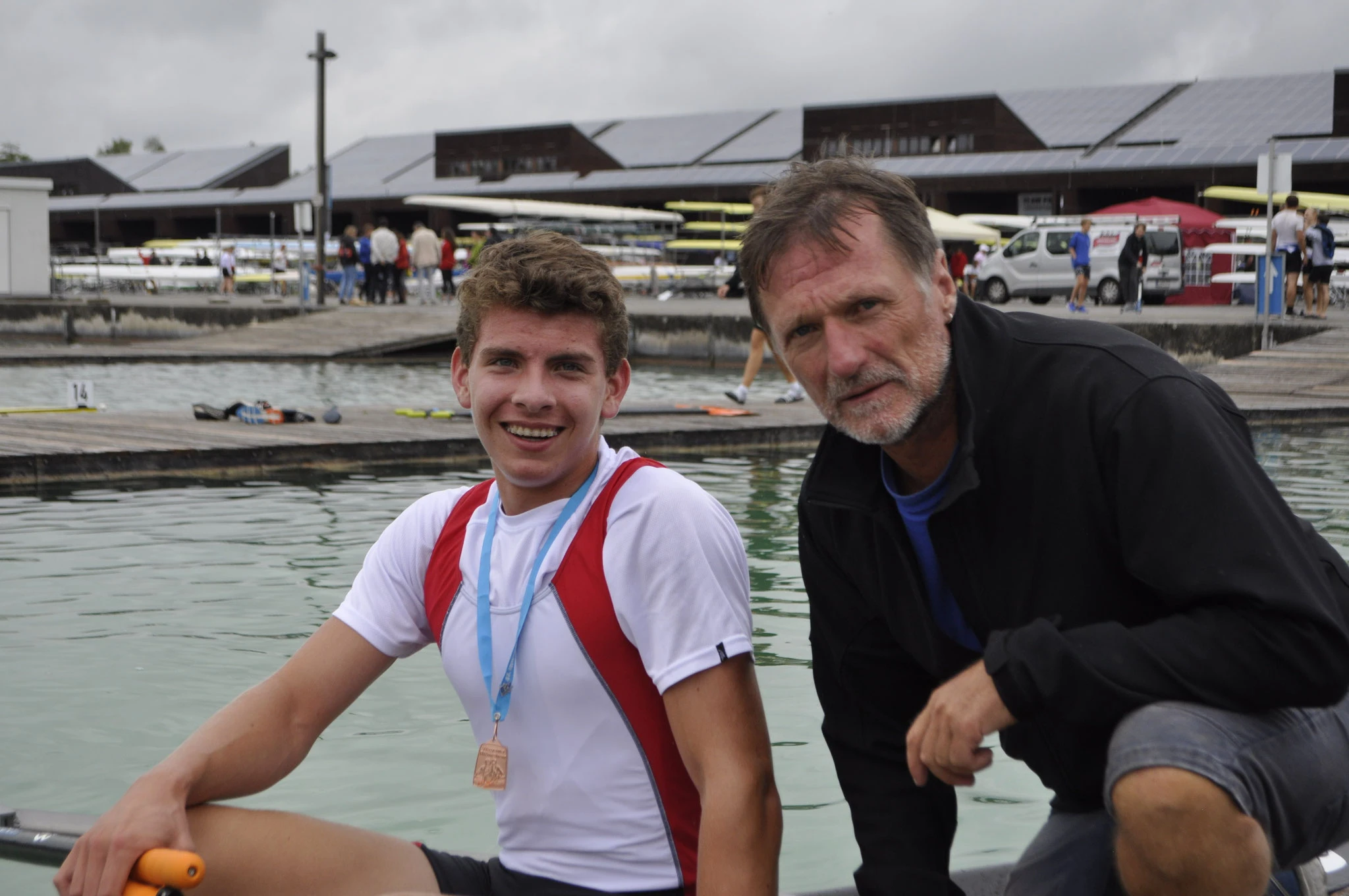 Bronze für Sebastian Huber, hier mit Trainer des DRCD Frank Darscheid