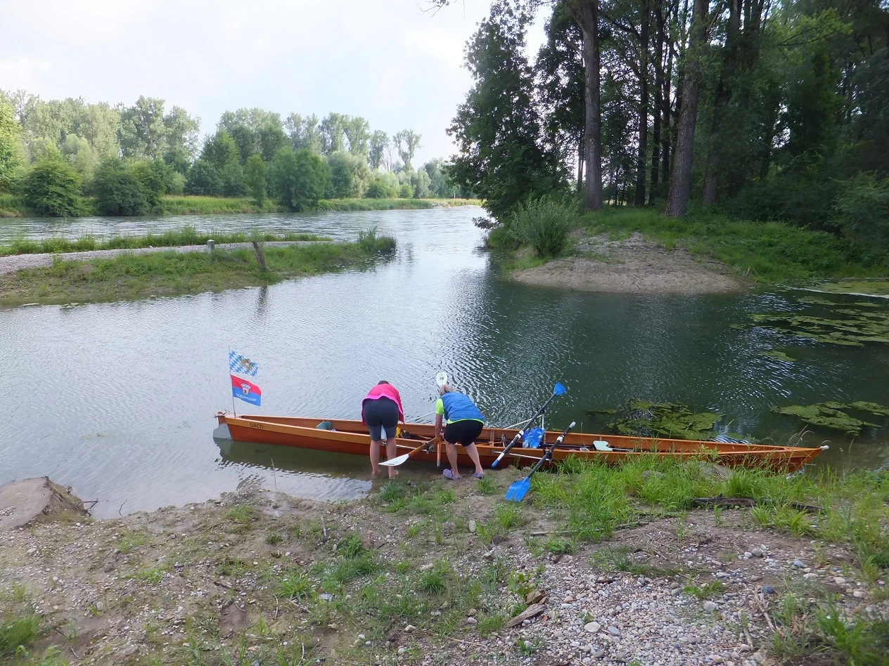Einstieg unterhalb der "Welle" Plattling